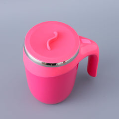 The Better Home Anti-Fall Coffee Travel Mug with Suction Bottom | 500ml | Stainless Steel | Leakproof | Coffee Mug with Lid and Handle | Perfect for Travel, Home and Office (Pink)