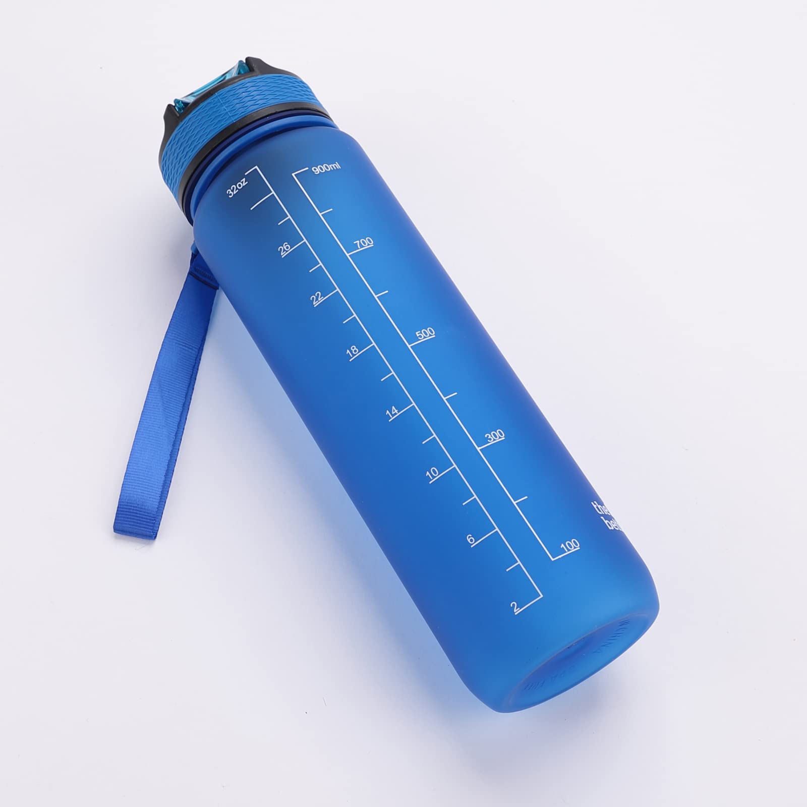 Sipper Water Bottle For Adults 1 Litre | Motivational Gym Water Bottle 1+ Litre with Measurements | Sports Water Bottle | Unbreakable Sipper Bottle (Blue)