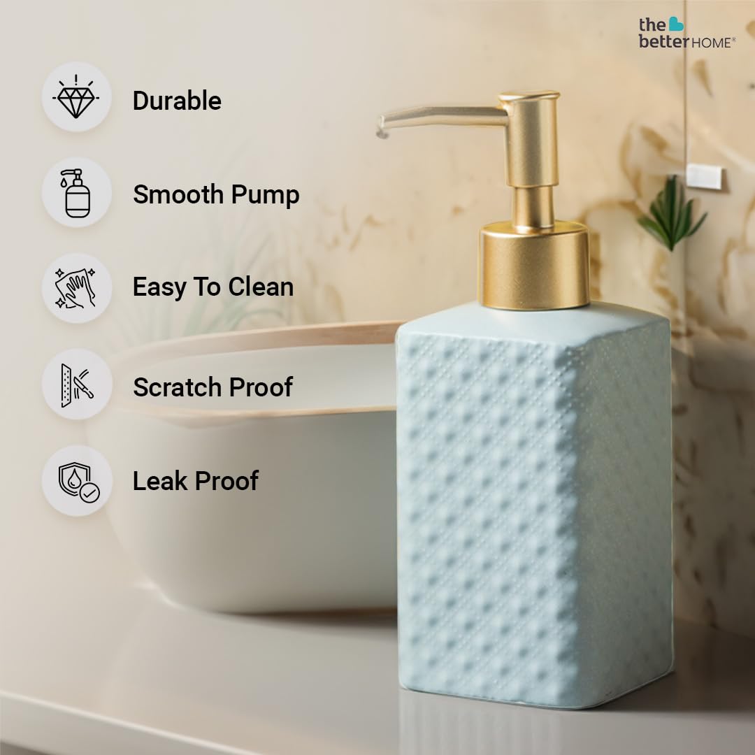 Combo: Ceramic Soap Dispenser Set - Stylish, Versatile | 2 Pcs | 350ML | Perfect for Kitchen & Bathroom