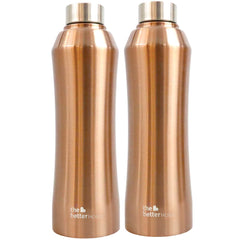 The Better Home 1000 Stainless Steel Water Bottle 1 Litre - Gold | Eco-Friendly, Non-Toxic & BPA Free Water Bottles 1+ Litre | Rust-Proof, Lightweight, Leak-Proof & Durable| Pack of 2