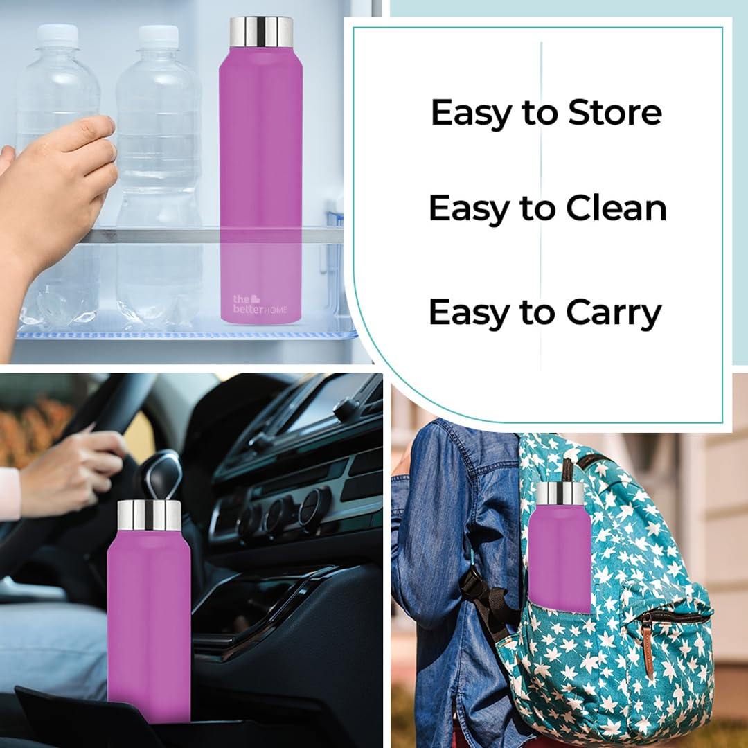 The Better Home Stainless Steel Water Bottle 1 Litre | Leak Proof, Durable & Rust Proof | Non-Toxic & BPA Free Steel Bottles 1+ Litre | Eco Friendly Stainless Steel Water Bottle (Pack of 1)