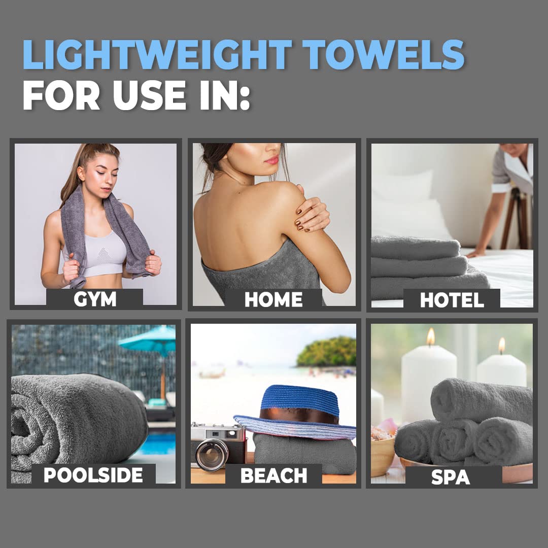 The Better Home Bamboo Bath Towel for Men & Women | 450GSM Bamboo Towel | Ultra Soft, Hyper Absorbent & Anti Odour Bathing Towel | 27x54 inches (Pack of 2, Beige + Dark Grey)