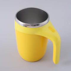 The Better Home Anti-Fall Coffee Travel Mug with Suction Bottom | 500ml | Stainless Steel | Leakproof | Coffee Mug with Lid and Handle | Perfect for Travel, Home and Office (Yellow)
