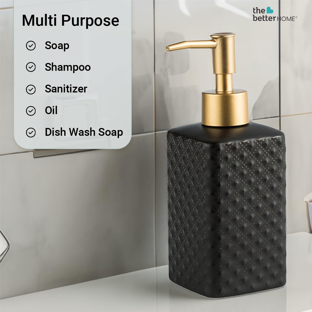 Combo: Ceramic Soap Dispenser Set - 350ML, Ideal for Bathroom & Kitchen | Pack of 2 | Elegant Design