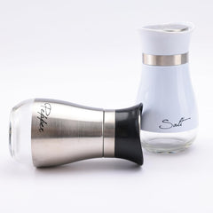 The Better Home Glass Salt and Pepper Shaker Set | Pack of 2 | White and Silver | Glass | Salt and Pepper Dispenser Sprinkler Bottle