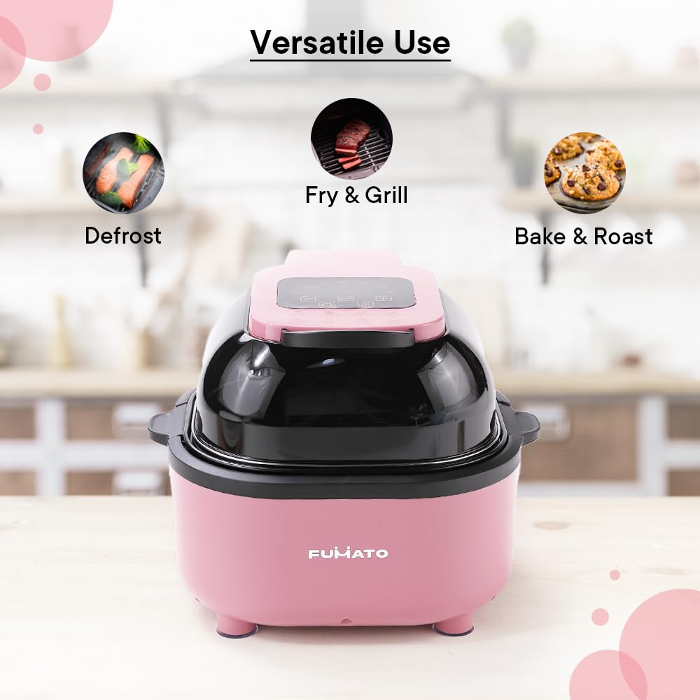 Combo: Easy Peek Through Air Fryer & 1.8L Electric Kettle | Housewarming Gifts | Cherry Pink