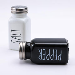 The Better Home Glass Salt and Pepper Shaker Set | Pack of 2 Shaker | White and Black | Glass | Salt and Pepper Dispenser Sprinkler Bottle