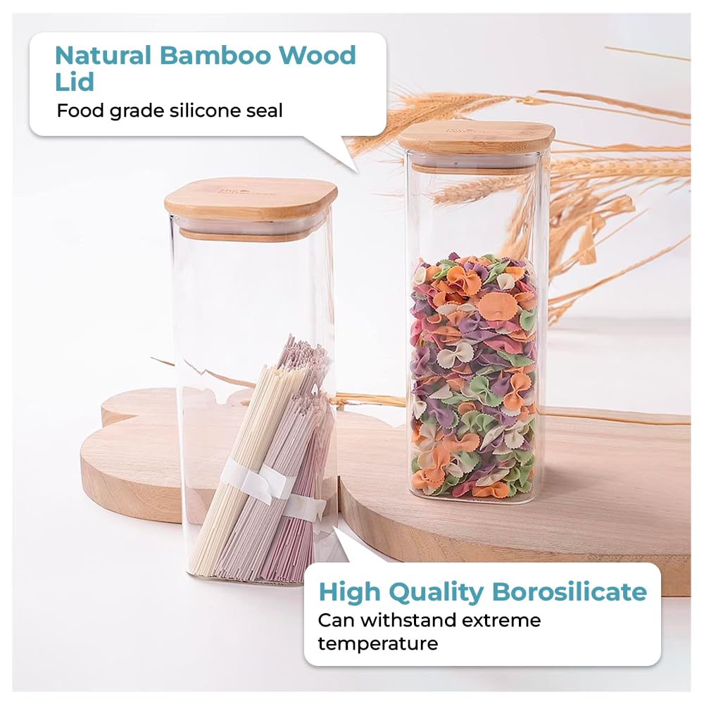 The Better Home Borosilicate Rectangular Glass Jar for Kitchen Storage