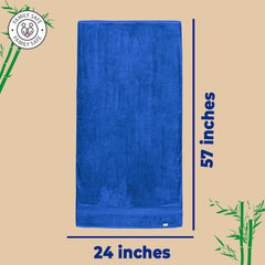 Bamboo Bath Towel for Men & Women | 450GSM Bamboo Towel | Ultra Soft, Hyper Absorbent & Anti Odour Bathing Towel | 27x54 inches (Pack of 2, Beige + Royal Blue)