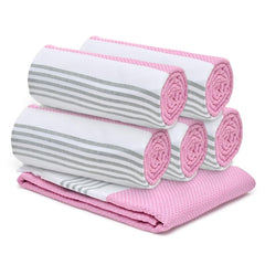 The Better Home 100% Cotton Turkish Bath Towel | Quick Drying Cotton Towel | Light Weight, Soft & Absorbent Turkish Towel (Pack of 6, Pink)