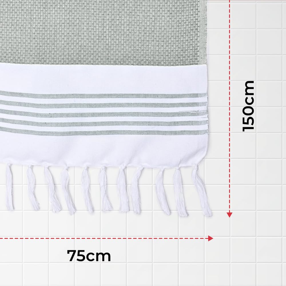 Combo: Cotton Bath Towels with Anti-Odour, High Absorbency, Quick Dry | 4 Pcs | 150cm x 75cm | Grey