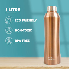 The Better Home 1000 Stainless Steel Water Bottle 1 Litre - Gold | Eco-Friendly, Non-Toxic & BPA Free Water Bottles 1+ Litre | Rust-Proof, Lightweight, Leak-Proof & Durable| Pack of 2