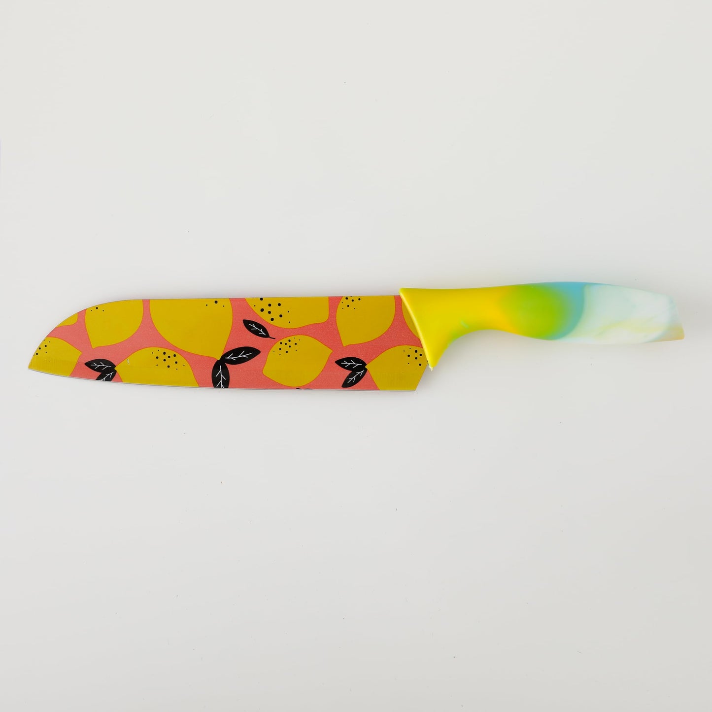 Combo: Kitchen Chef Knives - Sharp Steel Blades with Covers | 7 Inch | Printed Design | Yellow Color