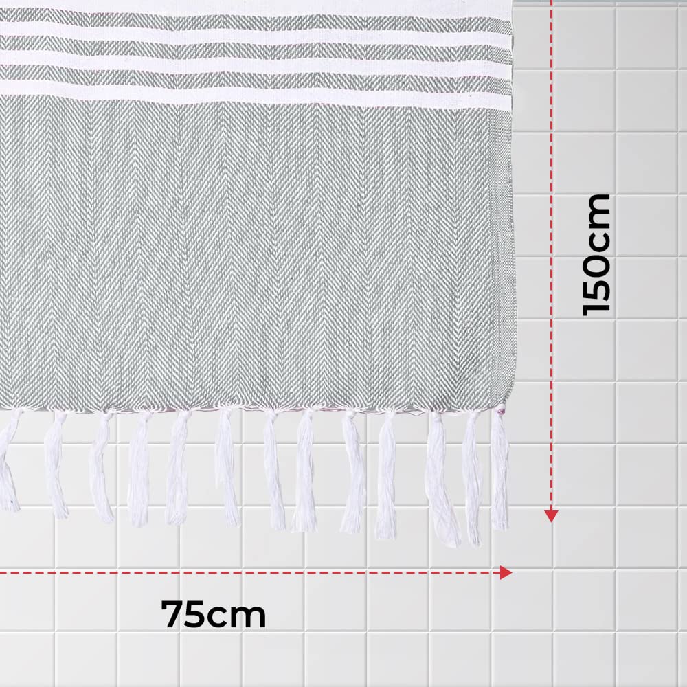 Soft Bath Towel - Anti-Odour, High Absorbency | Quick Dry | 150cm x 75cm | Grey | Lightweight Cotton