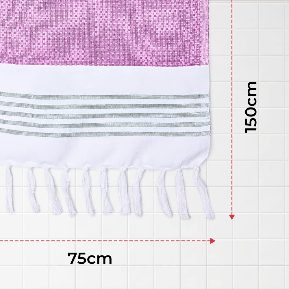 Soft Cotton Bath Towel - Anti-Odour, High Absorbency, Quick Dry | 150cm x 75cm | Purple | Large Size