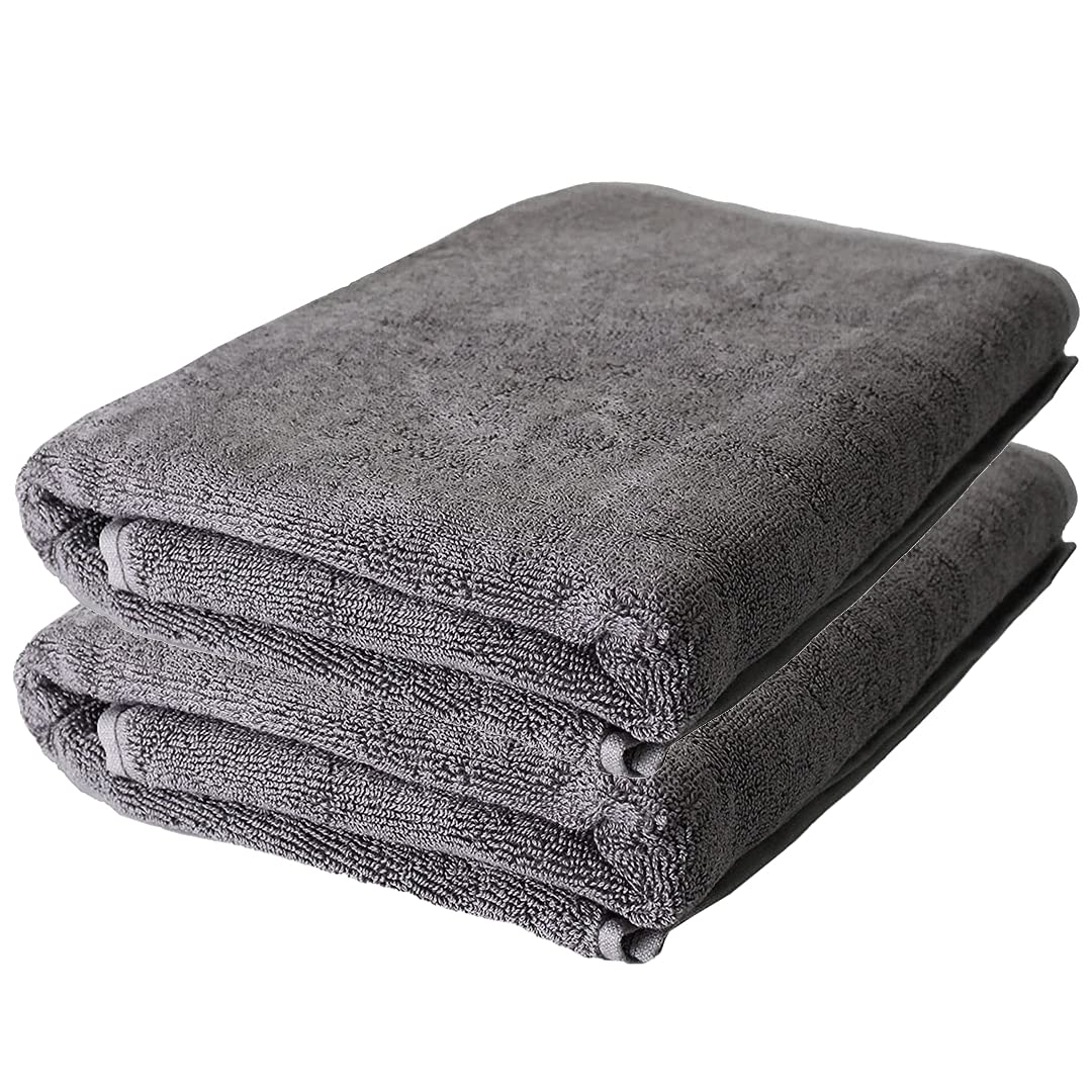 The Better Home Bamboo Bath Towel for Men & Women | 450GSM Bamboo Towel | Ultra Soft, Hyper Absorbent & Anti Odour Bathing Towel | 27x54 inches (Pack of 2, Grey)