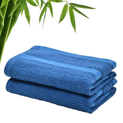 600GSM 100% Bamboo Face Towel Set | Anti Odour & Anti Bacterial Bamboo Towel |30cm X 30cm | Ultra Absorbent & Quick Drying Face Towel for Men & Women (Pack of 2, Blue)