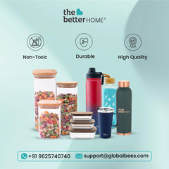The Better Home Stainless Steel Insulated Water Bottles | 1200 ml Each | Thermos Flask Attachable to Bags & Gears | 6/12 hrs hot & Cold | Water Bottle for School Office Travel | Blue-Aqua