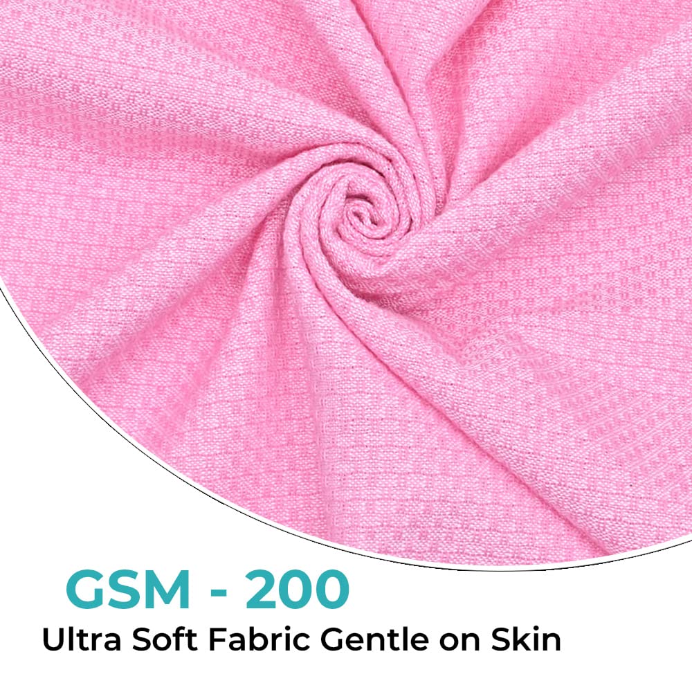 Combo: Cotton Bath Towels - Anti-Odour, High Absorbency, Quick Dry | Set of 4 | 150cm x 75cm | Pink