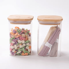 Borosilicate Glass Jar for Kitchen Storage | Kitchen Container Set and Storage Box, Glass Containers with Lid | Air Tight Containers for Kitchen Storage |Pack of 2 (600ml)