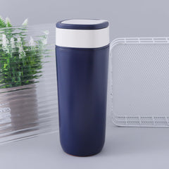 The Better Home Anti-Fall Coffee Travel Tumbler with Suction Bottom | 480ml | Stainless Steel | Leakproof | Coffee Mug with Lid and Handle | Perfect for Travel, Home and Office (Dark Blue)