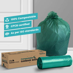 Compostable Garbage Bags Medium - Size 48 Cm X 53 Cm |15 Bags/rolls | (PACK OF 3)