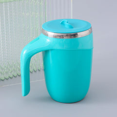 The Better Home Anti-Fall Coffee Travel Mug with Suction Bottom | 500ml | Stainless Steel | Leakproof | Coffee Mug with Lid and Handle | Perfect for Travel, Home and Office (Blue)