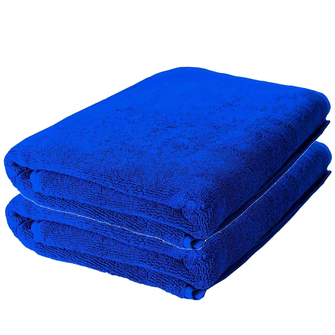 Pack of 2: Bamboo Bath Towels - Ultra Soft, Hyper Absorbent, Anti Odour | 27x54 inches | Royal Blue