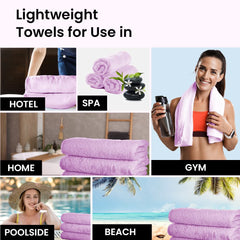 Microfiber Bath Towel for Bath | Soft, Lightweight, Absorbent and Quick Drying Bath Towel for Men & Women | 140cm X 70cm (Pack of 4, Pink+Beige) (Pack of 4, Blue+Pink)