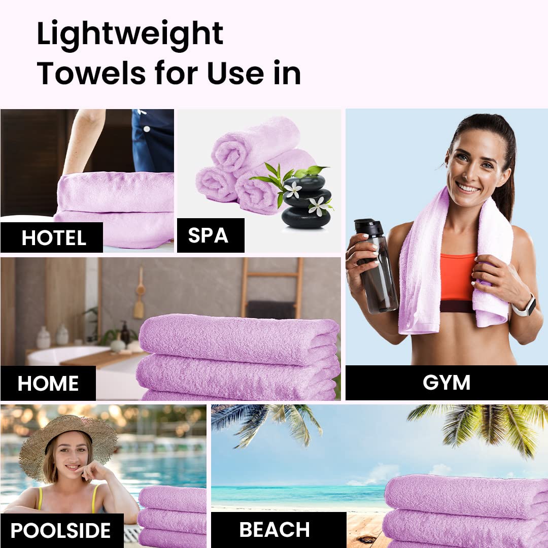 Microfiber Bath Towel for Bath | Soft, Lightweight, Absorbent and Quick Drying Bath Towel for Men & Women | 140cm X 70cm (Pack of 4, Pink+Beige) (Pack of 3, Pink+Beige+Blue)