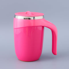 The Better Home Anti-Fall Coffee Travel Mug with Suction Bottom | 500ml | Stainless Steel | Leakproof | Coffee Mug with Lid and Handle | Perfect for Travel, Home and Office (Pink)