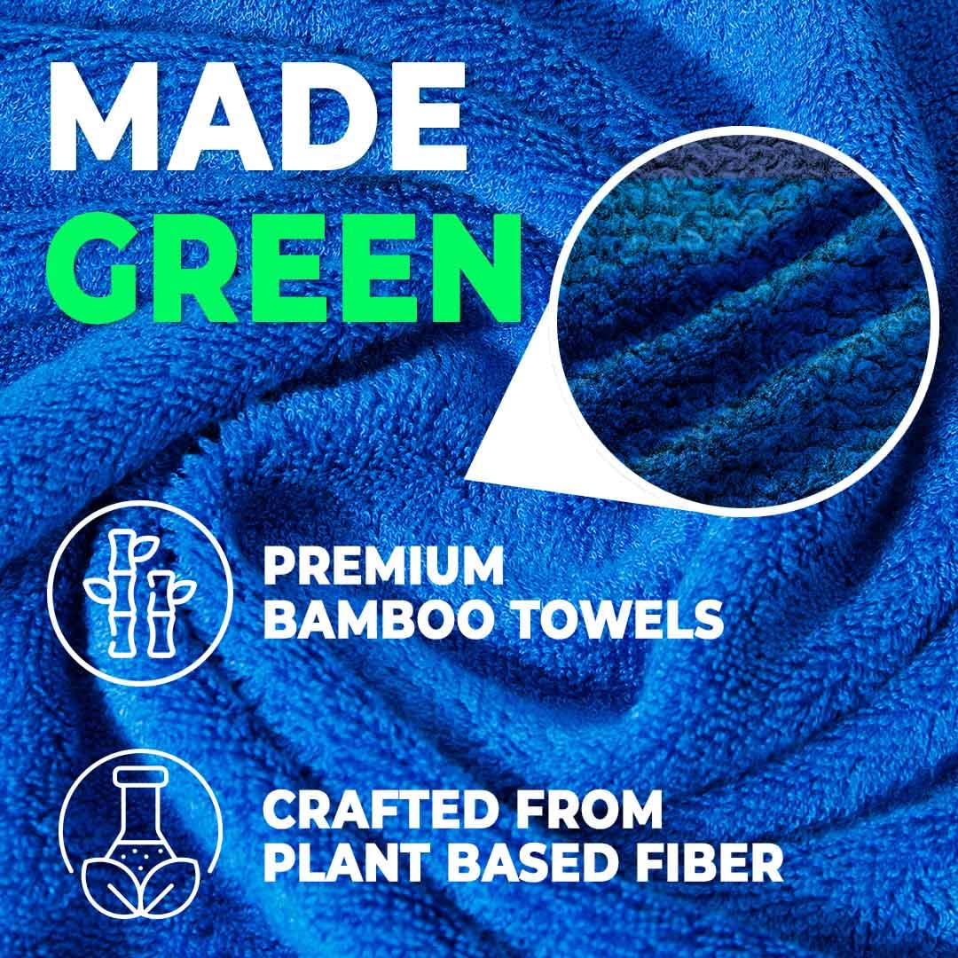 Pack of 2: Bamboo Bath Towels - Ultra Soft, Hyper Absorbent, Anti Odour | 27x54 inches | Royal Blue