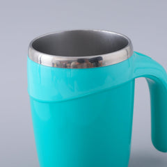 The Better Home Anti-Fall Coffee Travel Mug with Suction Bottom | 500ml | Stainless Steel | Leakproof | Coffee Mug with Lid and Handle | Perfect for Travel, Home and Office (Blue)