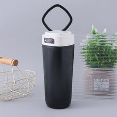 The Better Home Anti-Fall Coffee Travel Tumbler with Suction Bottom | 480ml | Stainless Steel | Leakproof | Coffee Mug with Lid and Handle | Perfect for Travel, Home and Office (Black)