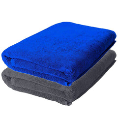 Bamboo Bath Towel for Men & Women | 450GSM Bamboo Towel | Ultra Soft, Hyper Absorbent & Anti Odour Bathing Towel | 27x54 inches (Pack of 2, Royal Blue + Dark Grey)