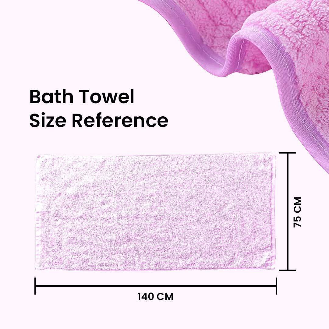 Microfiber Bath Towel for Bath | Soft, Lightweight, Absorbent and Quick Drying Bath Towel for Men & Women | 140cm X 70cm (Pack of 2, Pink)