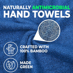 600GSM 100% Bamboo Hand Towel , Gym ,Travel, Spa, Beauty Salon (40 x 60 CM)| Anti Odour & Anti Bacterial Bamboo Towel | Ultra Absorbent & Quick Drying Hand & Face Towel for Women & Men (Pack of 1, Blue)